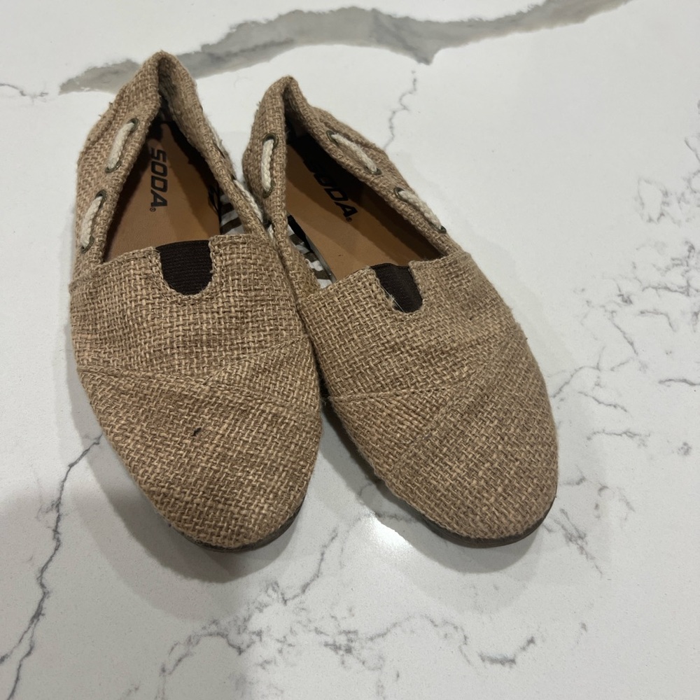 Soda Brown Textured Slip-On Shoes